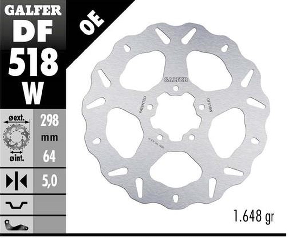 BRAKE DISC FRONT/REAR INDIAN MOTORCYCLE (298X64X5)