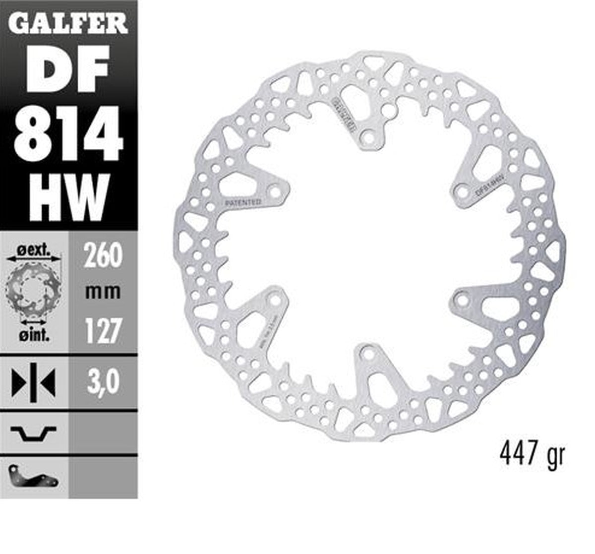 BRAKE DISC FRONT BETA 250RR 12-24 300RR 13-24 350RR 13-24 400/430/450/480/498 13-24 X-TRAINER 15-24 (260X127X3MM) SHARK ENDURO MX