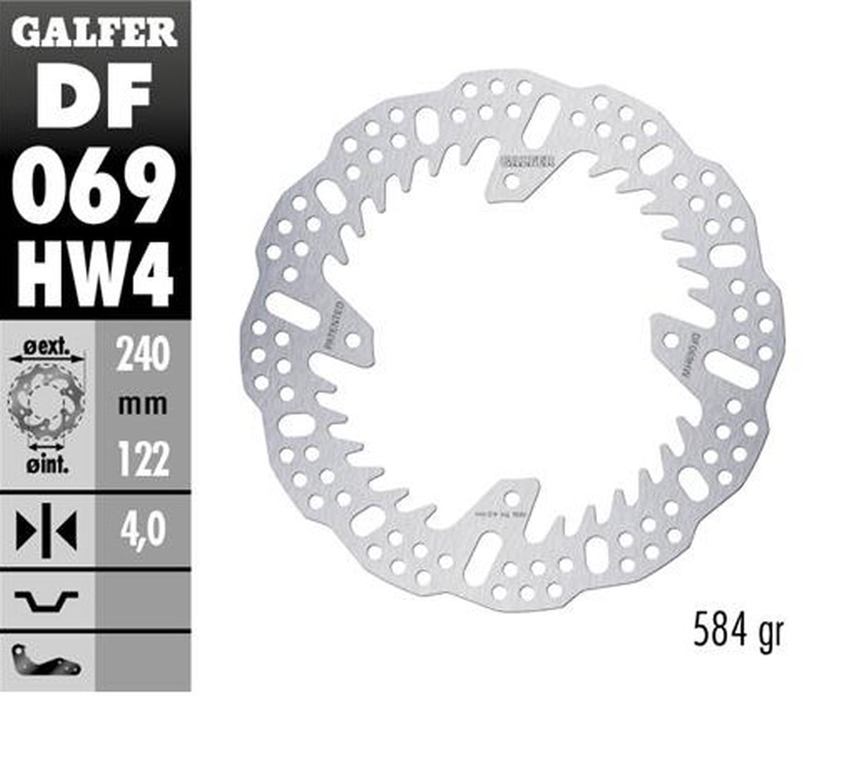 BRAKE DISC REAR HONDA CR125/250 CRF250R 04-23 CRF450R 09-23 (240X140X4MM) SHARK ENDURO MX