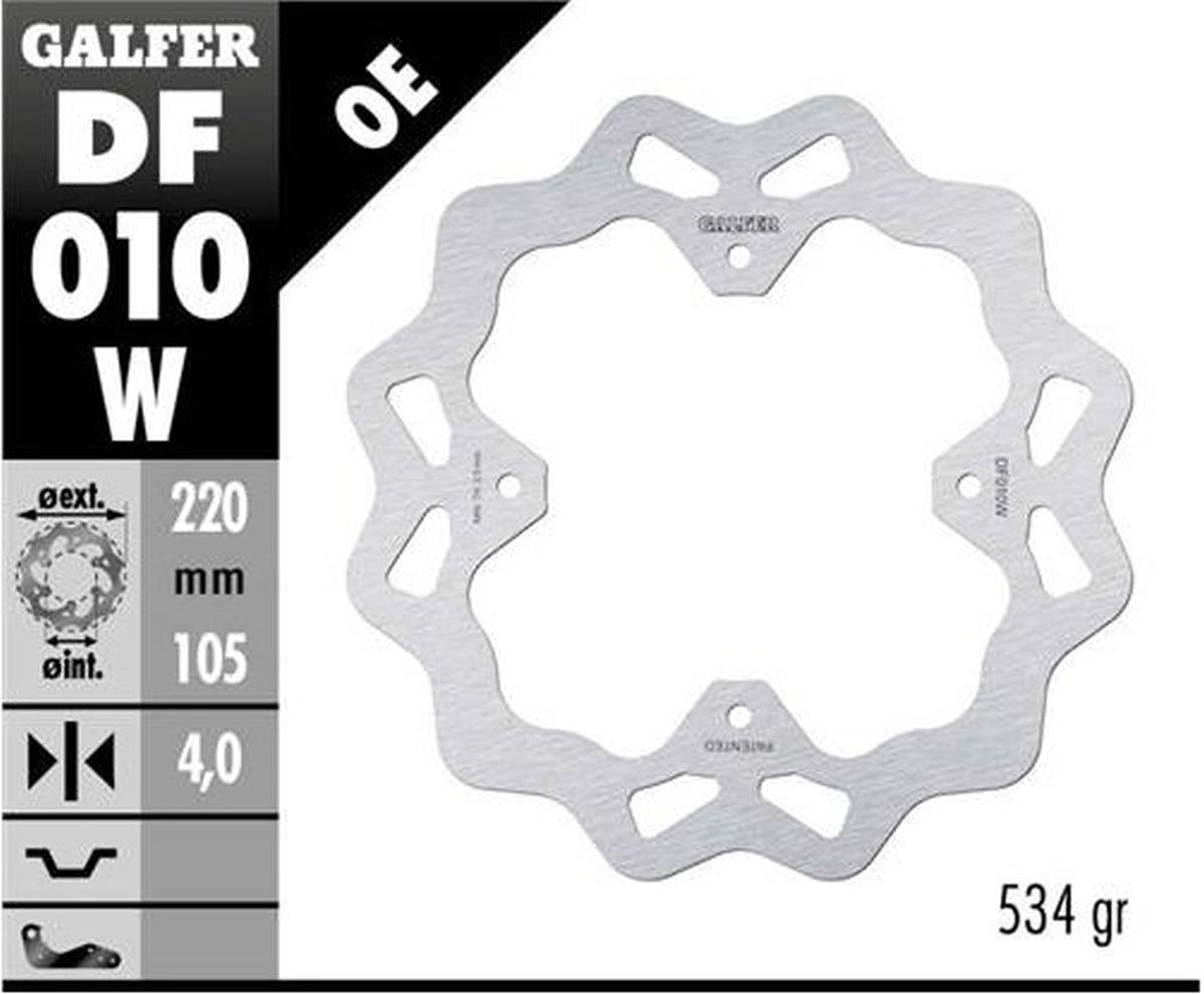 BRAKE DISC REAR HONDA CRF250L/M 13- CRF300L RALLY 21- FMX650 05- NX650 DOMINATOR 93-01 SLR650 96- (220X105X4MM) WAVE FIXED
