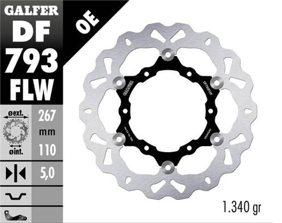 BRAKE DISC REAR KTM 1050 ADVENTURE 15- 1090 ADVENTURE 17- 1190R ADVENTURE 13- 1290R/S/T SUPER ADVENTURE 15-23 (267X110X5MM) WAVE FLOATING