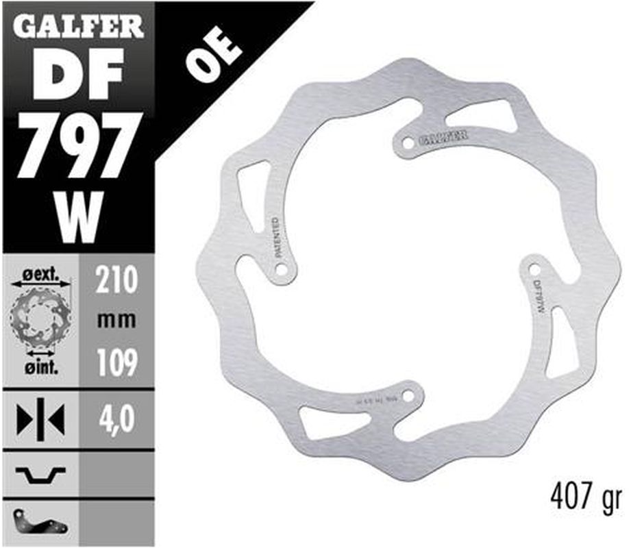 BRAKE DISC REAR KTM SX85 11-20 SX150 15-18 FREERIDE250/350 13- FREERIDE E 12- (210X106X4MM) WAVE