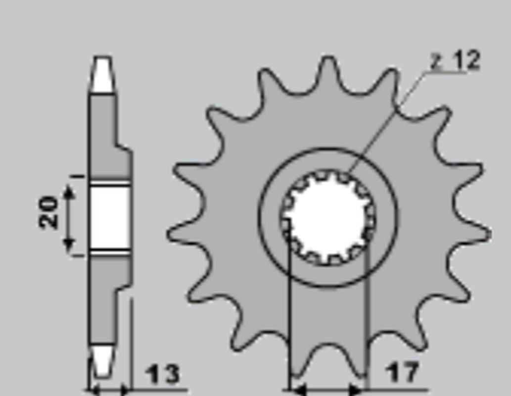 FRONT SPROCKET 2123 13 125 01-21, 144 08-21 (CHAIN 520), TM