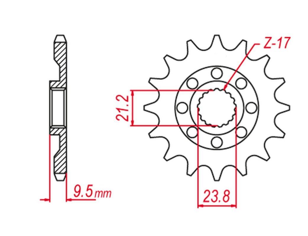 FRONT SPROCKET 2133 14 RMX 450 10-19, RMZ 450 05-12 (JTF1441.14), SUZUKI