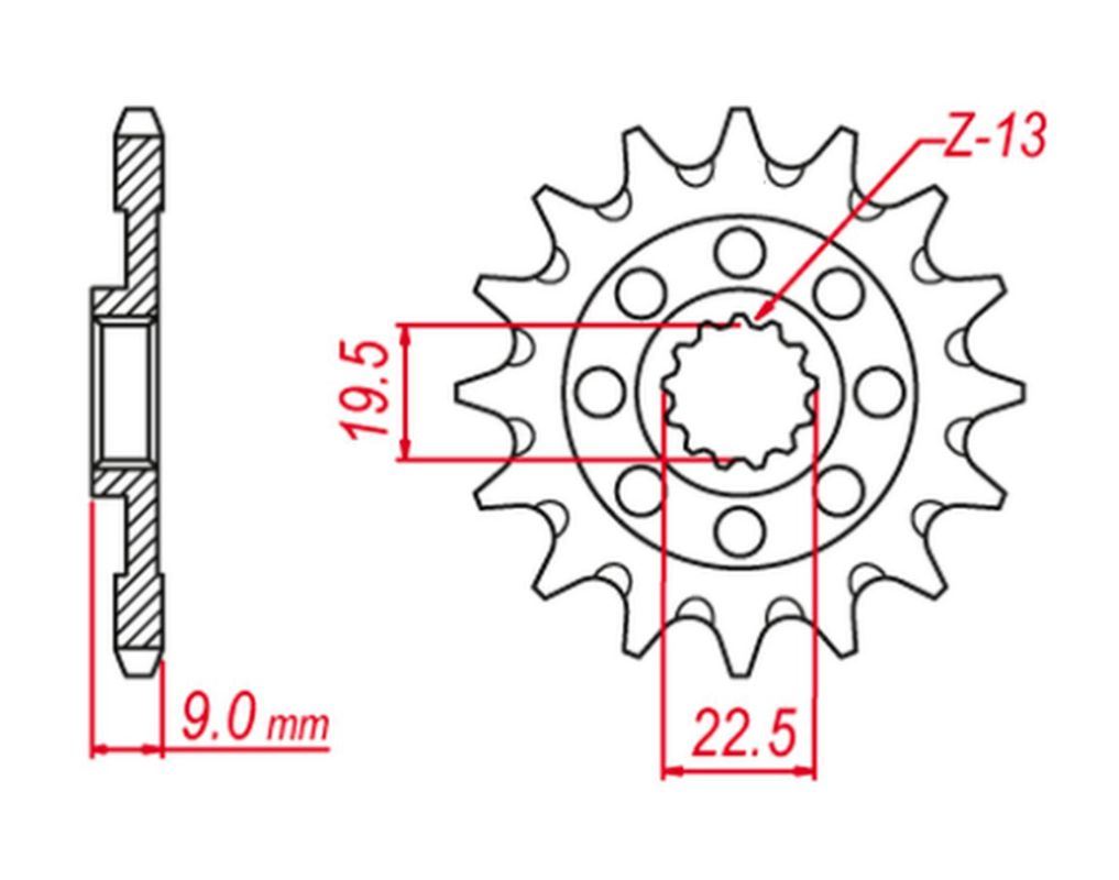 FRONT SPROCKET 2259 12 (-1) (JTF1442.12) (2292 12), RMZ 250 13-20, SUZUKI