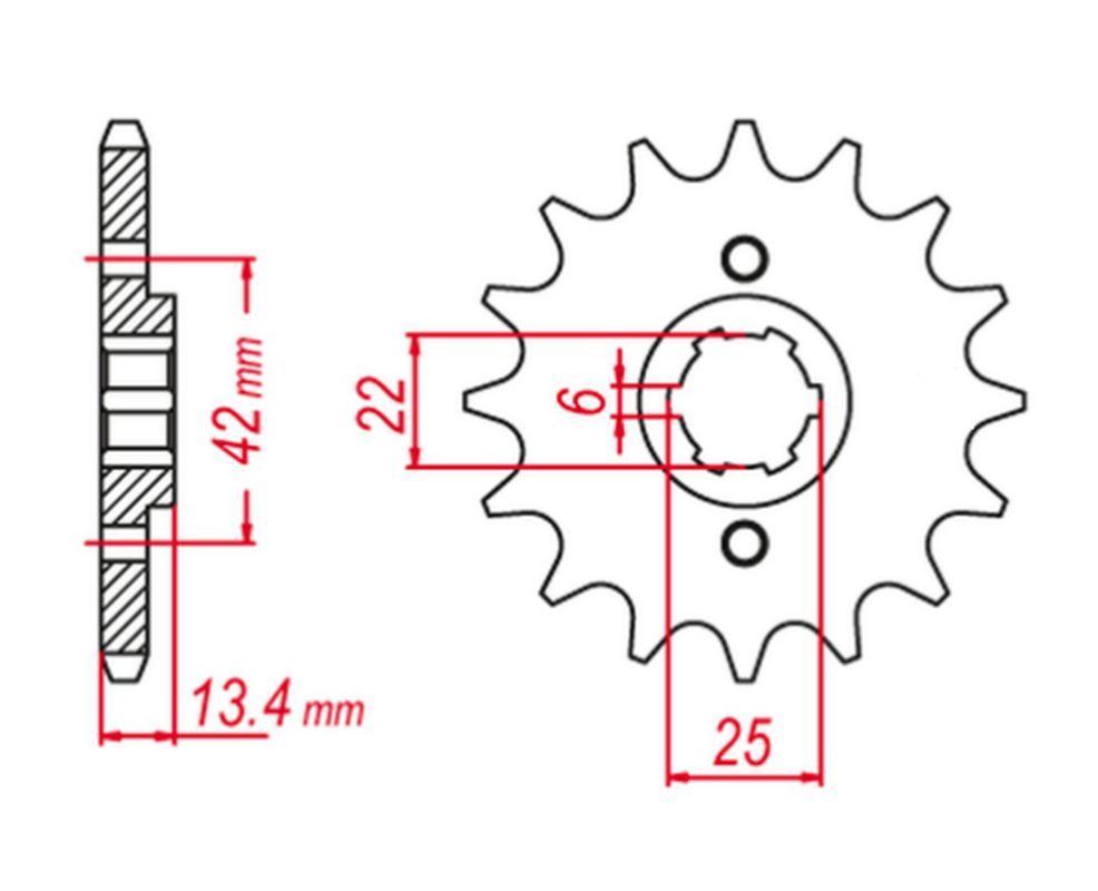 FRONT SPROCKET 291 16 CB 450S 86-89 (JTF291.16), HONDA