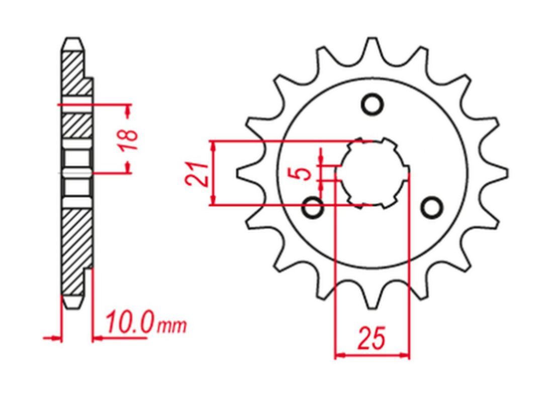 FRONT SPROCKET 412 15 DR 750 88-89, DR 800 88-00 (JTF438.15), SUZUKI