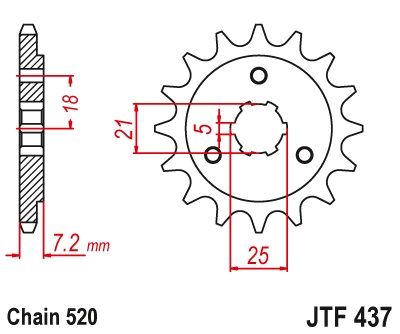FRONT SPROCKET 437 16 (+3) DR600/650 85-95 (JTF437.16), SUZUKI