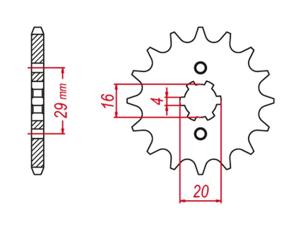 FRONT SPROCKET 514 13 KX125 84-93 (JTF422.13), KAWASAKI