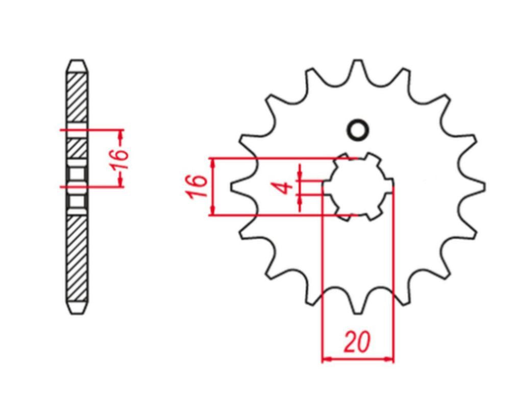 FRONT SPROCKET 560 13 TT-R 50 06-21, RM 60/100 03-05, KX 100 89-21, KX 85 01-20, KX 80, KX 65 00-20, KX 60 83-01 (JTF546.13), KAWASAKI/SUZUKI/YAMAHA