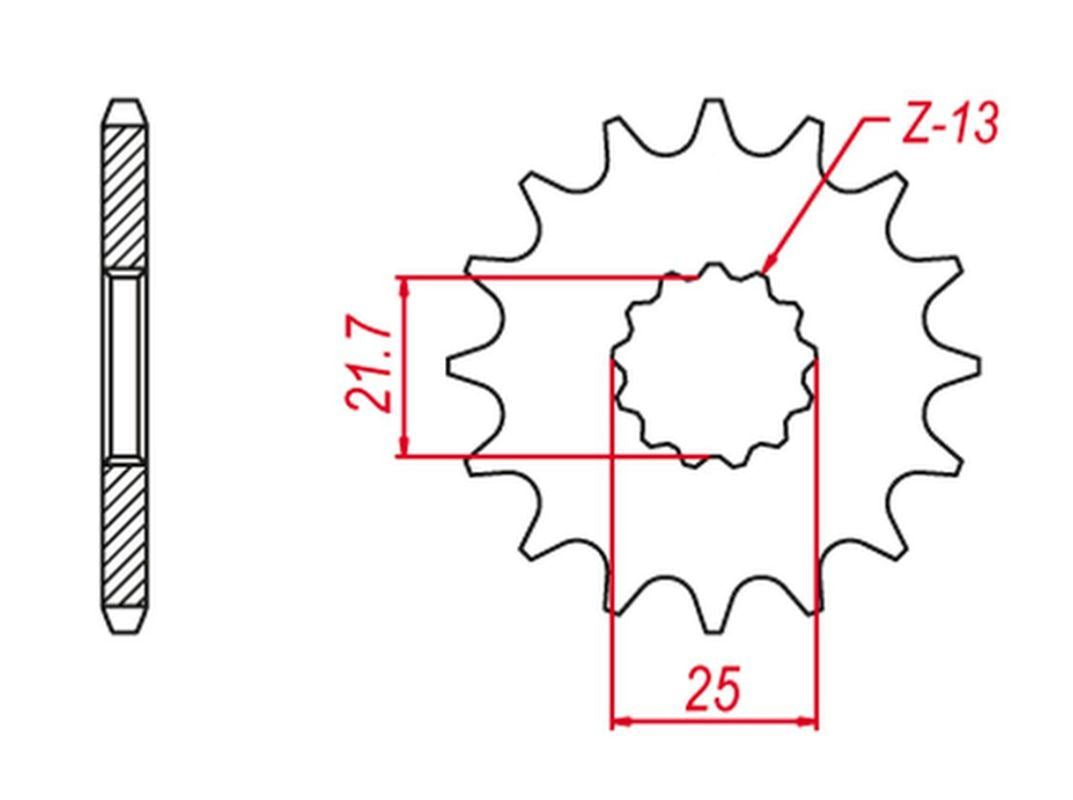 FRONT SPROCKET 564 13 (-2) GSX-S 15-20, GSX-R 750/1000 00-20, DL 1000 02-19 (JTF520.13), SUZUKI
