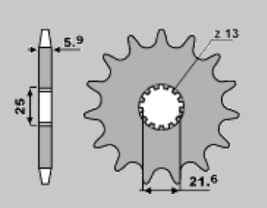 FRONT SPROCKET 565 12 YZF 400/426/450, KXF 450 06- (JTF565.12), YAMAHA/KAWASAKI