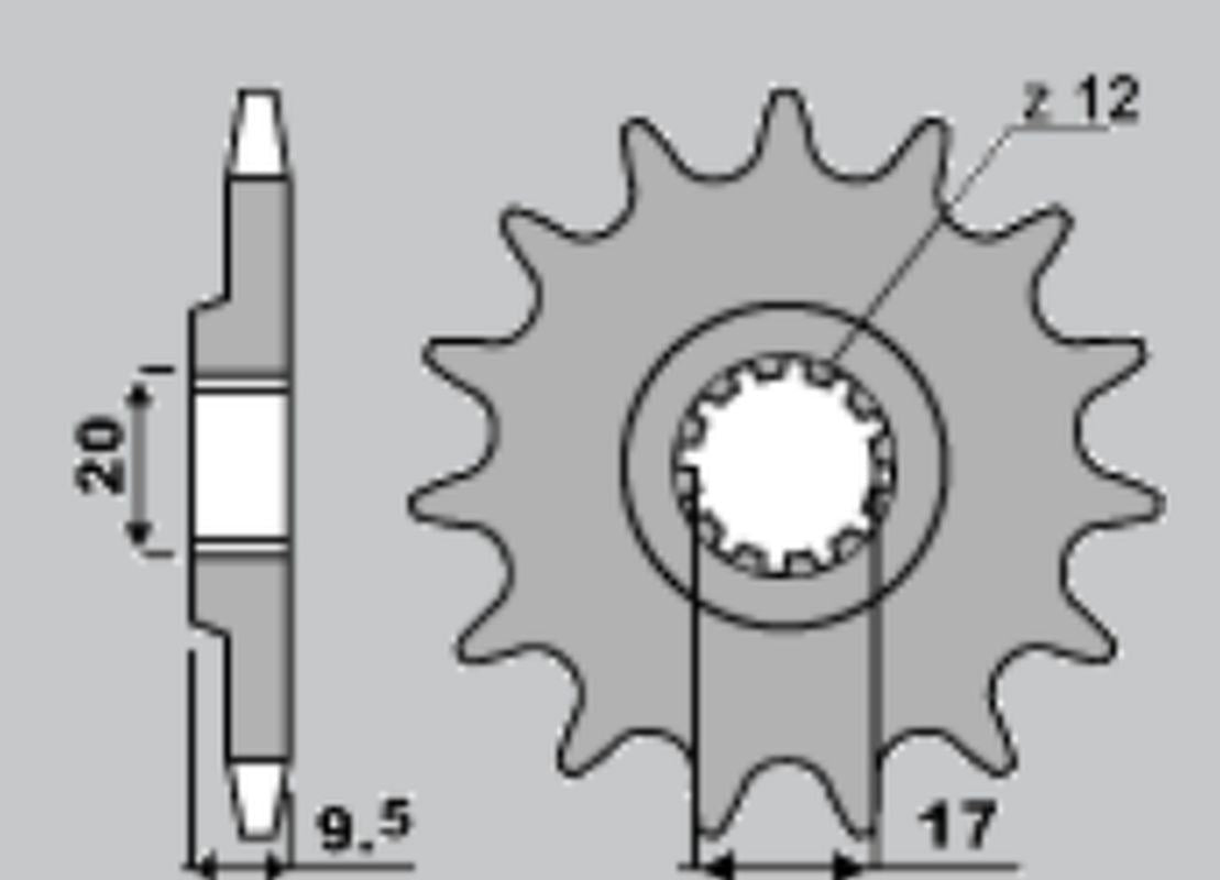 FRONT SPROCKET 7005 13 (-1) TC 65 17-21 (-1), SX 65 98-21 (-1) (JTF1906.13) (CHAIN 420), HUSQVARNA/KTM