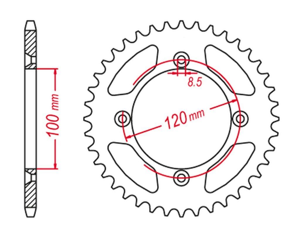 REAR SPROCKET ALUMINUM BLUE COLOR 798 56 YZ 80/85 93-24, RM 80/85 02-18 (JTR798.56), YAMAHA/SUZUKI