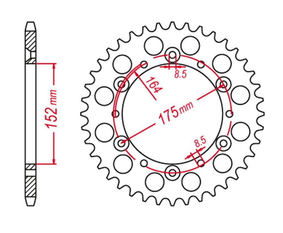 REAR SPROCKET ALUMINUM BLUE COLOR 856 51 YZ 125 89-92, YZ 250 90-93, WR 250 90-93 (JTR853.51), YAMAHA