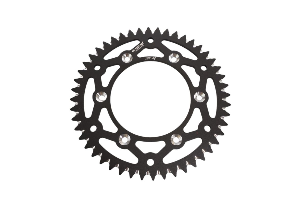 REAR SPROCKET ALUMINUM T7075 (ERGAL) 289 48 (JTR210.48) CR/CRF 83-25, RR 13-25 BLACK COLOR, HONDA/BETA