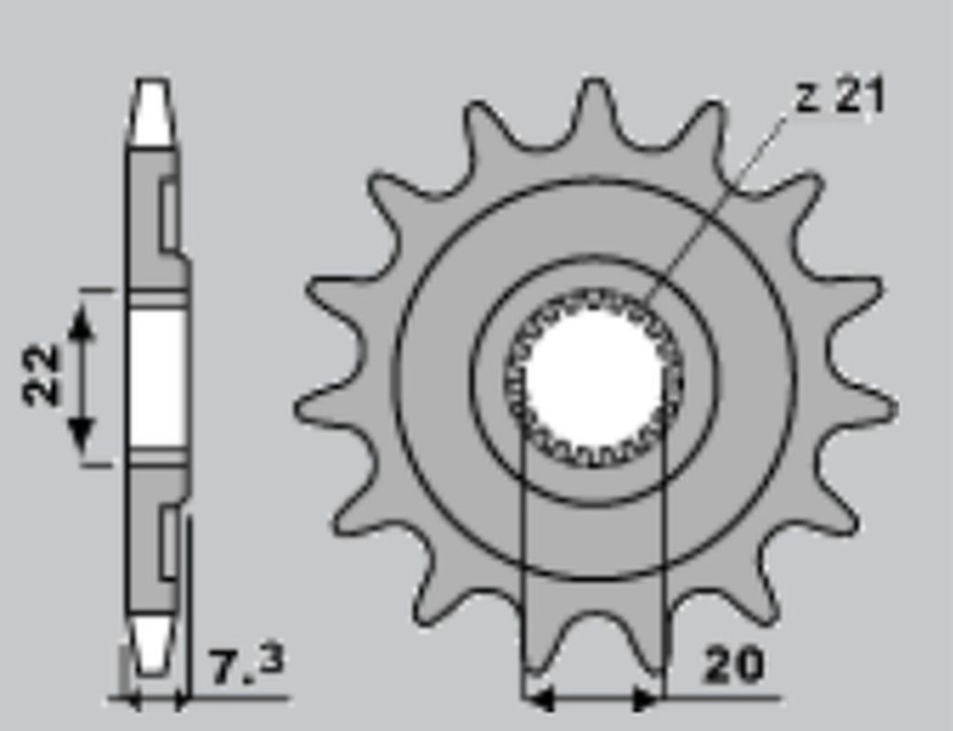 FRONT SPROCKET 2120 12 (212012) CRF 250R/X 04-17, CR 125R 04-07 (JTF1323.12), HONDA
