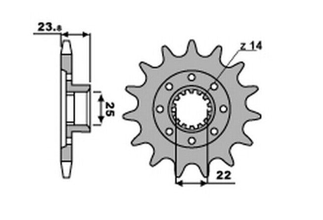 FRONT SPROCKET 2253 15 BRUTALE 800, F3 675, MV AGUSTA