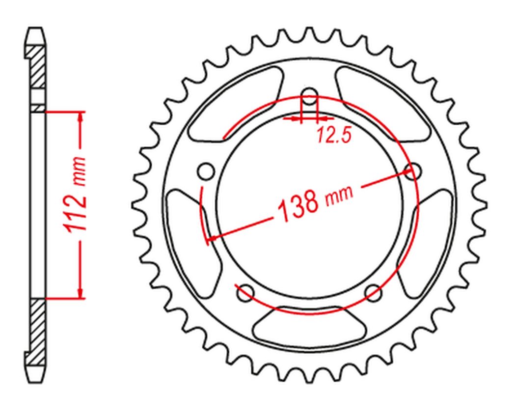 REAR SPROCKET STEEL 4357 47 XL1000V VARADERO 99-10, HONDA