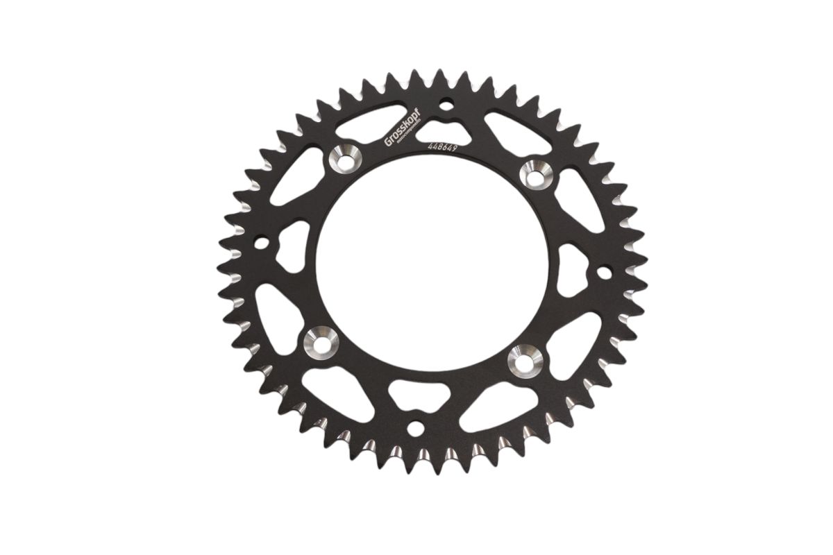 REAR SPROCKET ALUMINUM T7075 (ERGAL) 4486 49 (CHAIN 428) SX 85 04-24, 105 XC 07-11 BLACK COLOR (JTR895.49), KTM