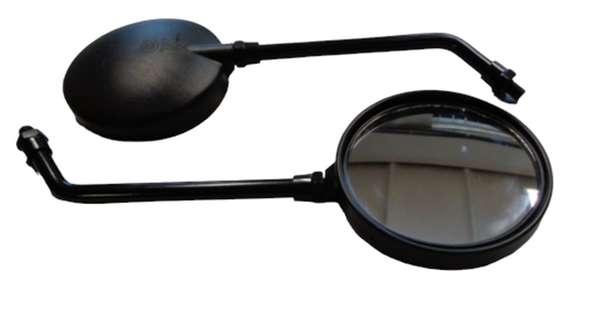 UNIVERSAL ROUND MIRROR SET RIGHT AND LEFT (SET) THREAD M10 BLACK COLOR
