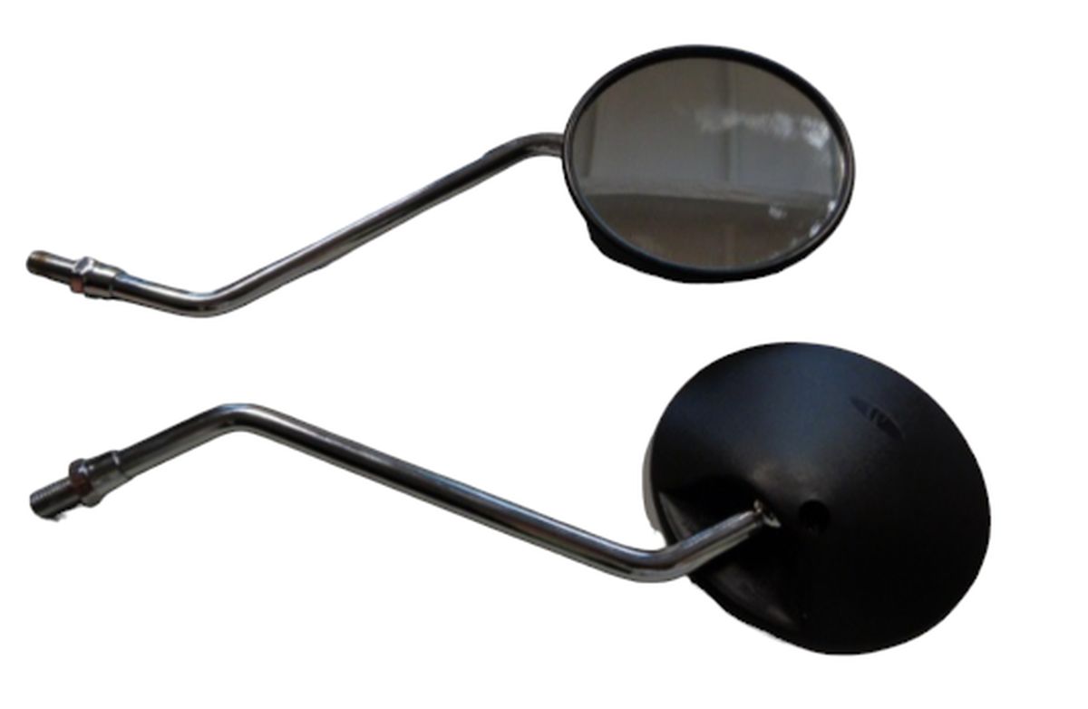 UNIVERSAL MIRROR SET WITH HOMOLOGATION (M10/1.25) RIGHT THREAD, SILVER/BLACK COLOR (SET 2 PCS) (HONDA)