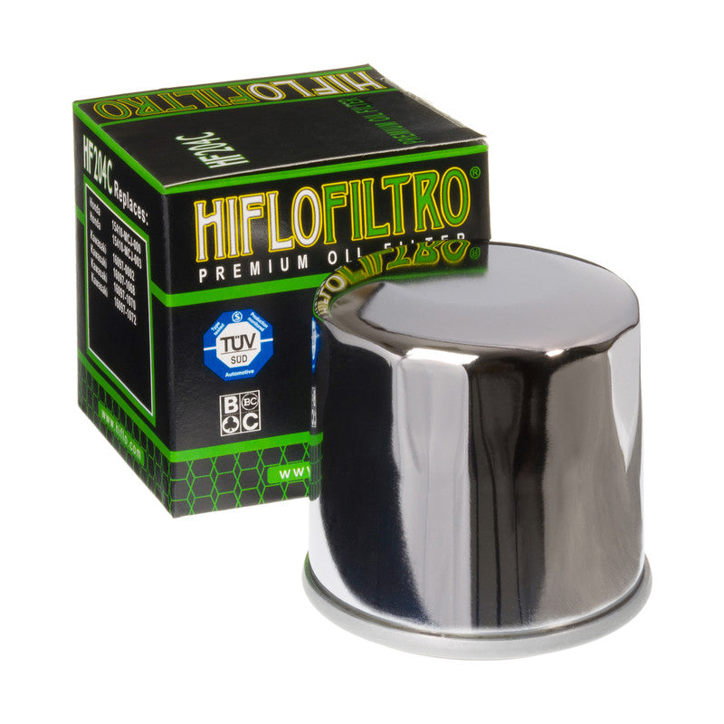 Oil filter HF 204 HONDA/ KAWASAKI/ YAMAHA CHROME