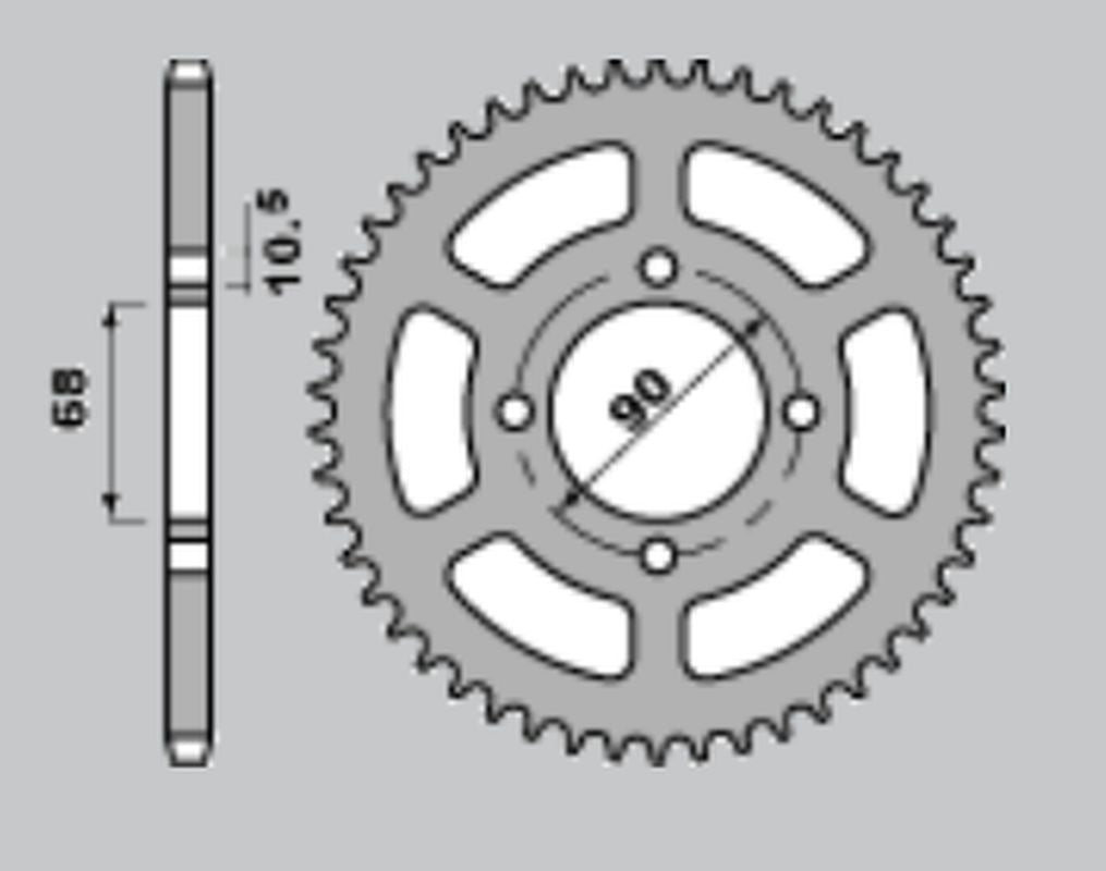 REAR SPROCKET 243 45 HONDA MTX 80R2 87-92 (JTR241.45)