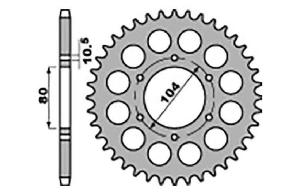 REAR SPROCKET 501 32 KAWASAKI GPZ1100 81-85, Z750C 80-87 (CHAIN 630)