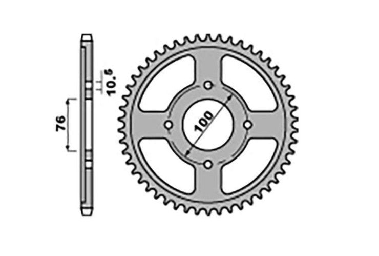 REAR SPROCKET 817 46 SUZUKI GSX600F 85-88 (CHAIN 530)(81746JT)