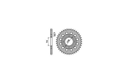 REAR SPROCKET STEEL HONDA CB500T 75-77 (CHAIN 520)(28033JT)