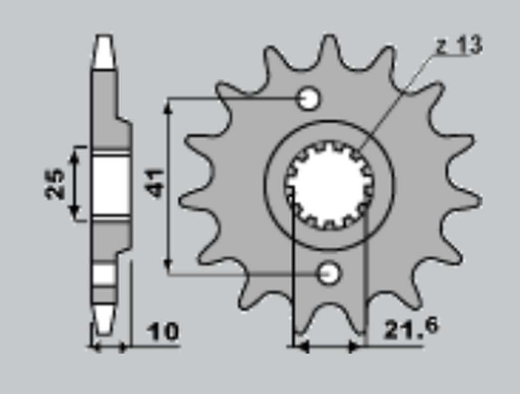 FRONT SPROCKET 345 14 HONDA NX650 91-01, YAMAHA XT660 (30814JTF)(-1)