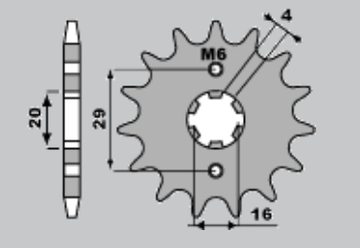 FRONT SPROCKET 425 14 SUZUKI RG 80 88-93(-1), TS 125X 90-96 (JTF425.14)