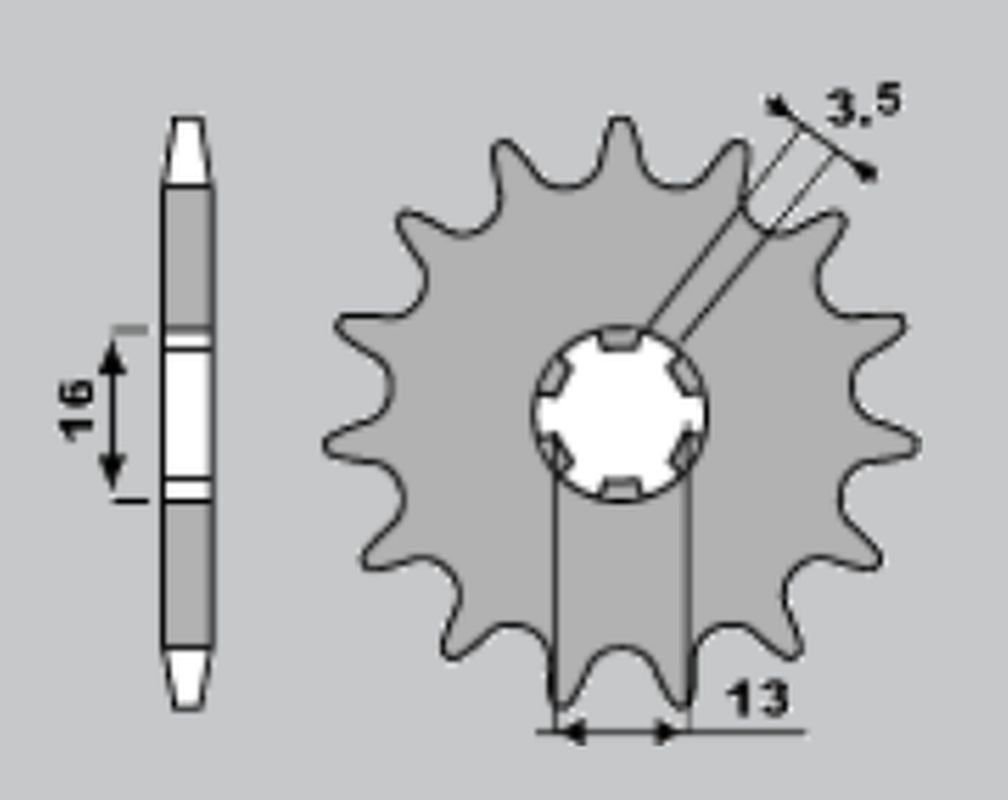 FRONT SPROCKET 428 14 SUZUKI DR-Z 50 19-21, DR-Z 70 08-18, TS/GT 80 81-82, DS 80 82-04