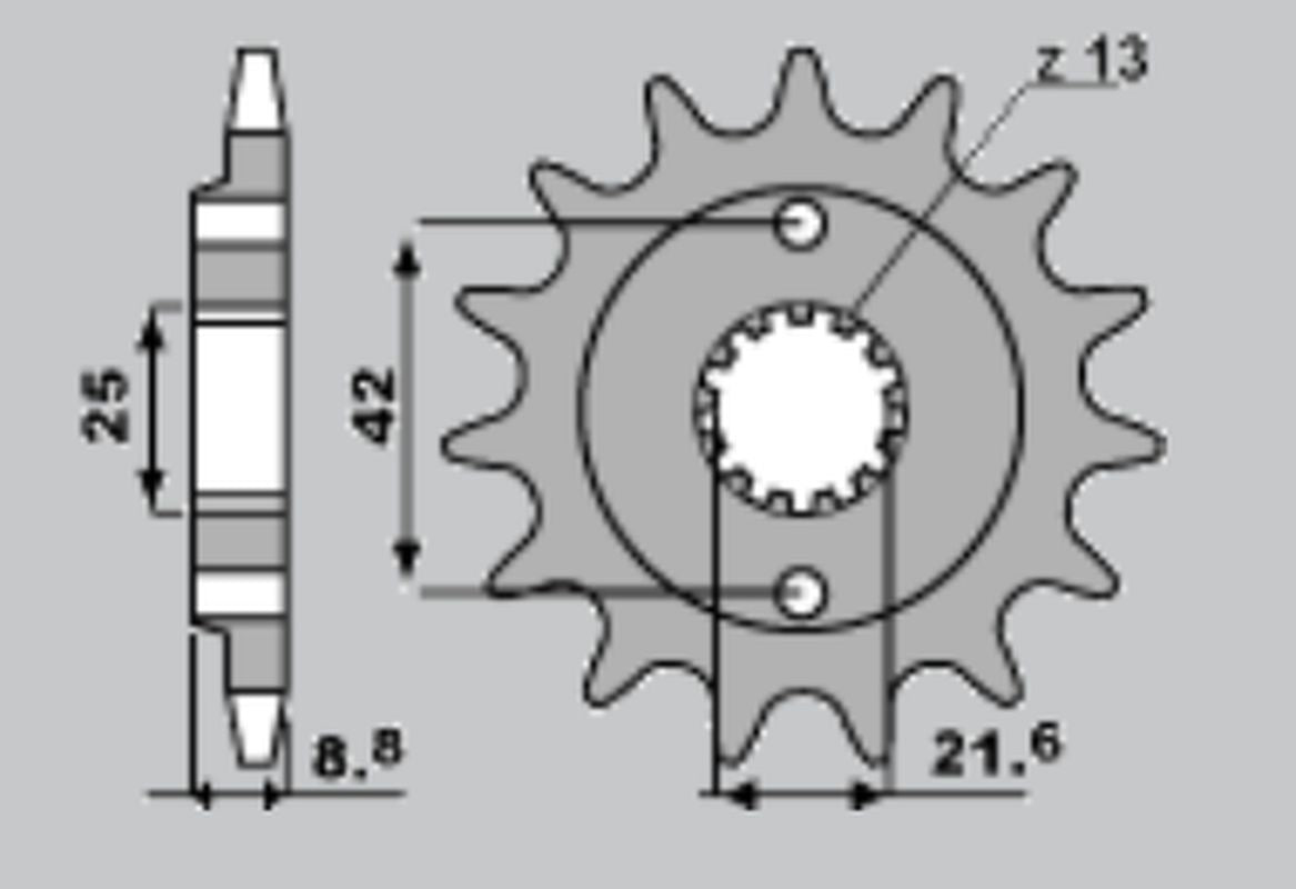 FRONT SPROCKET 525 15 KAWASAKI GPZ 500S(-1), ZXR 400 88-02, KLE 500 91-96(-1)(JTF512.15)(CHAIN 520)