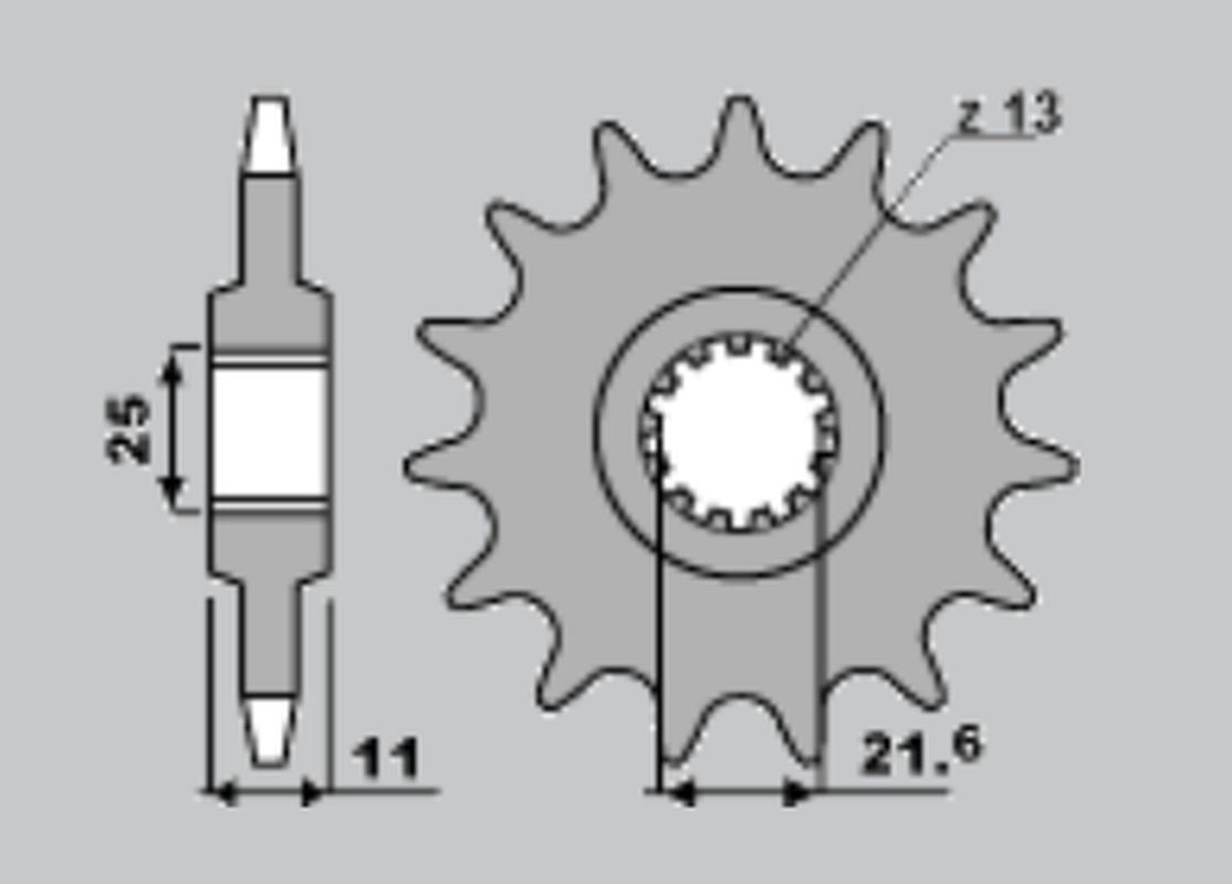FRONT SPROCKET 580 17 YAMAHA R6/FZ6/FZR1000 (JTF580.17)