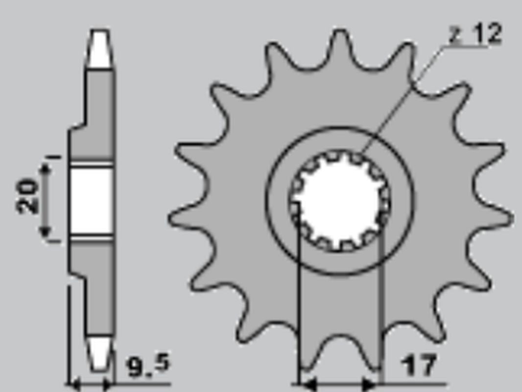 FRONT SPROCKET 7005 12 KTM SX 65 98-15 (JTF1906.12)