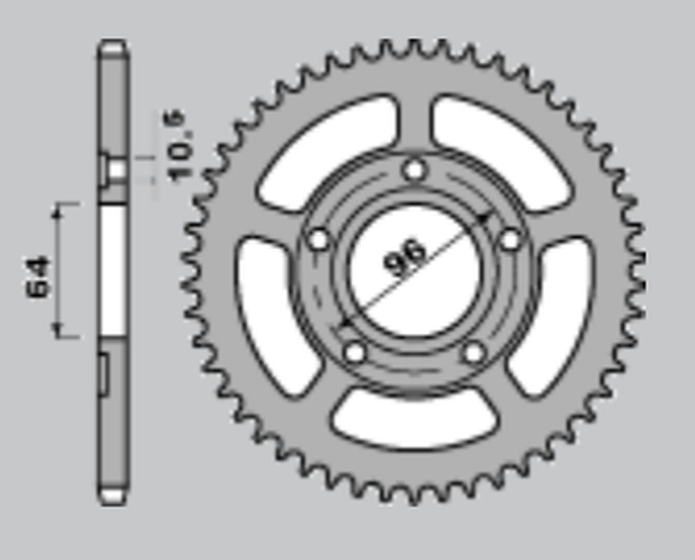 REAR SPROCKET 242 53 HONDA XL125R 82-87 (PRO LINK)(JTR242.53)