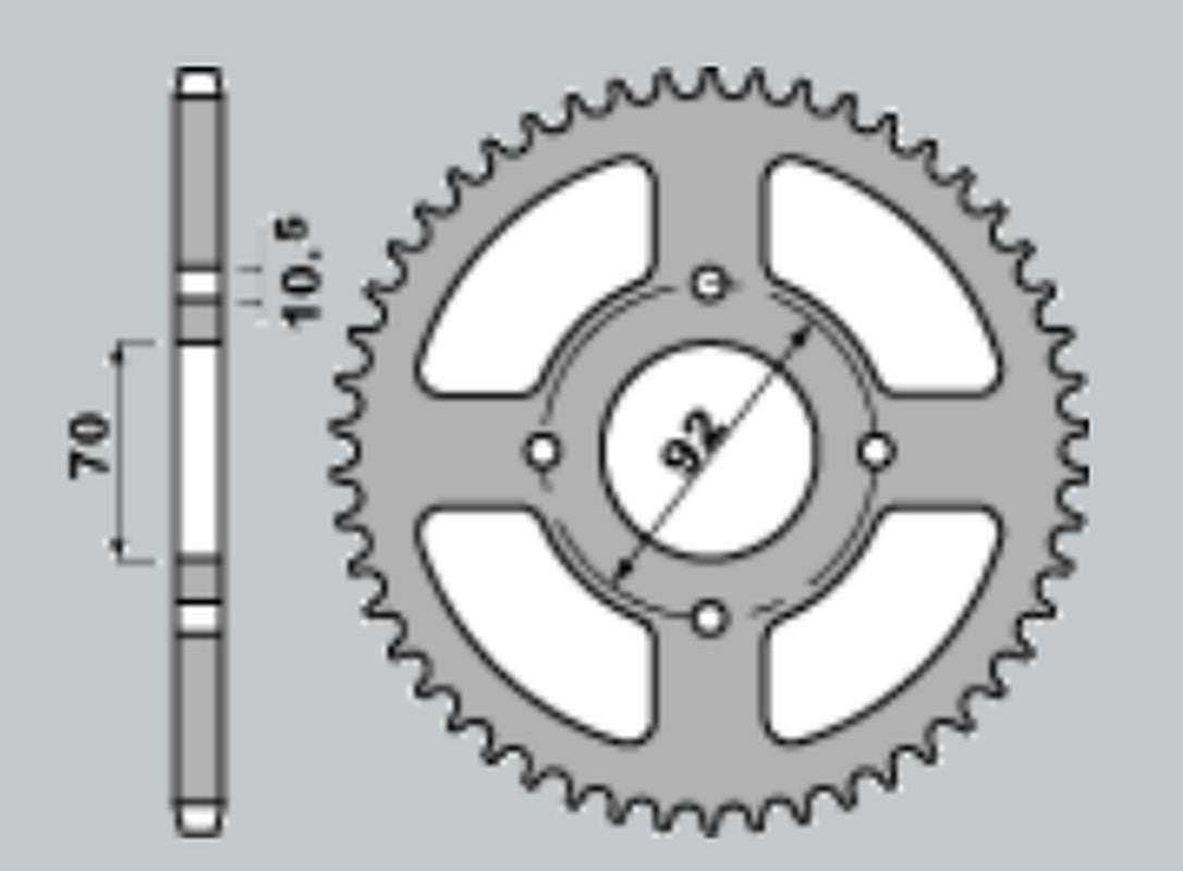 REAR SPROCKET KAWASAKI Z250/400/440/500/550 78-85, GPZ250 83-85 (CHAIN 530)(47644JT)
