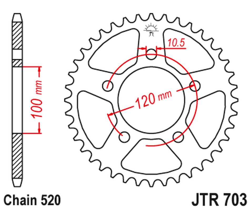 Rear Sprocket 4396 43 APRILIA RS / TUONO 660 '21-'24, TOUNO FACTORY 660 '22, (439643JT) (Chain. 520) (OEM: CM306201)