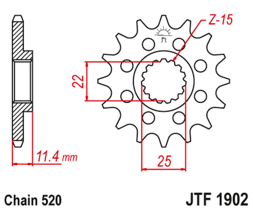 Front Sprocket 1252 13 KTM LC4 400/600/620/640/690 (125213JT) (Chain. 520)