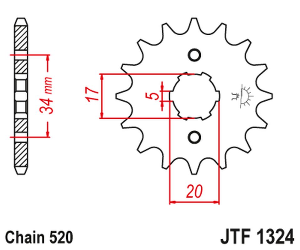 Front Sprocket 2060 11 HONDA CRF 230 '03-15' TRX 200 SX FOUTRAX '86-88' '90-97' (206011JT) (Chain. 520)