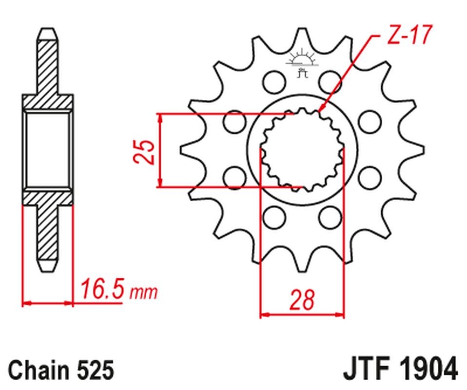 Front Sprocket 2147 15 KTM 950/990/1050/1090/1190/1290 03-24 (214715JT) (Chain. 525)