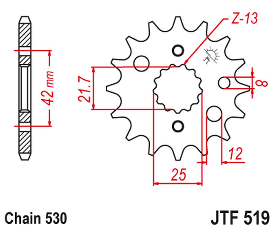 Front Sprocket 566 15 / 513 15 KAWASAKI VN 800 A,B,C 96-06 (56615JT) (Chain. 530)