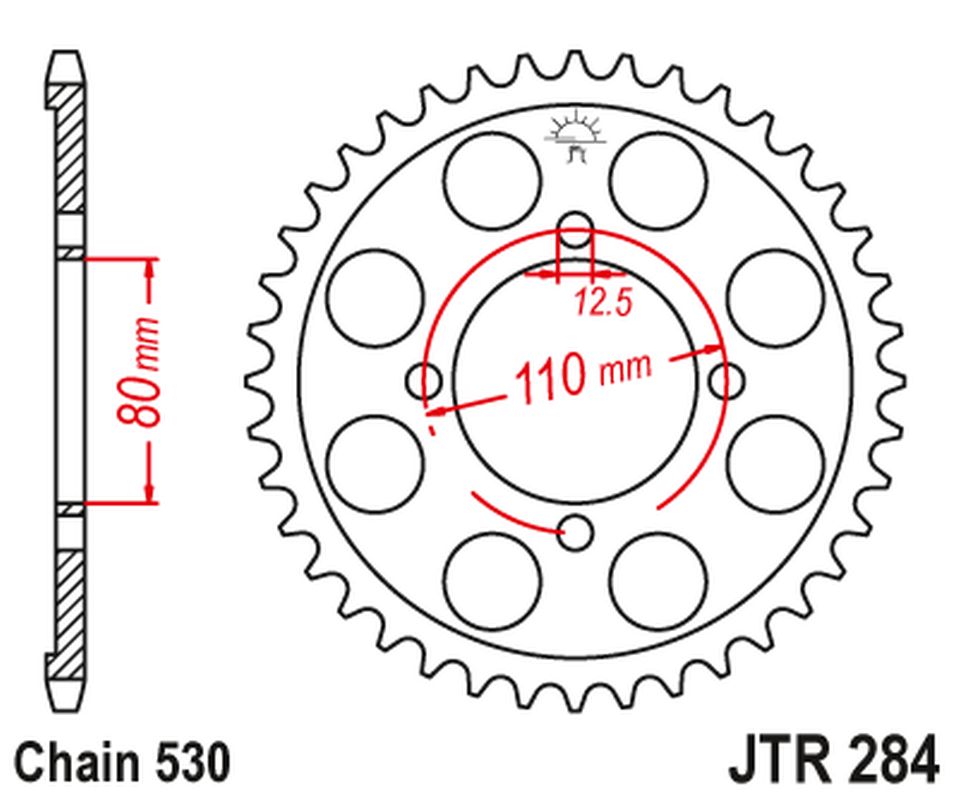 Rear Sprocket 284 38 HONDA CB 650 Z,A,B,C '79-'82 (28438JT) (Chain. 530)