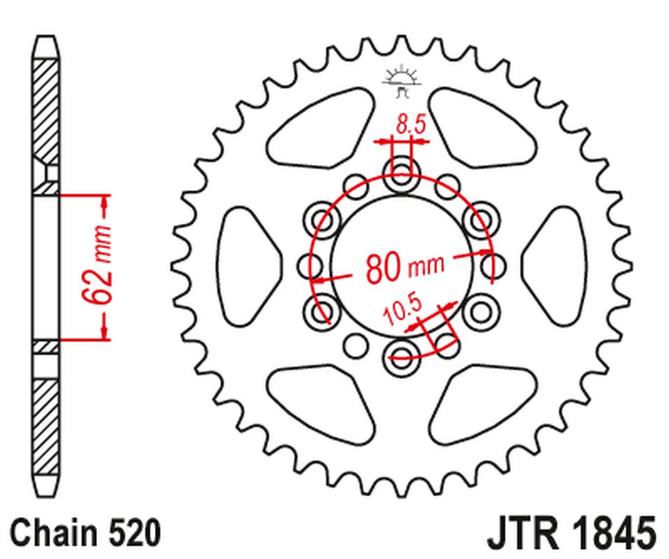 Rear Sprocket 4324 37 YAMAHA TDR 125 '93-'99 (432437JT) (Chain. 428)