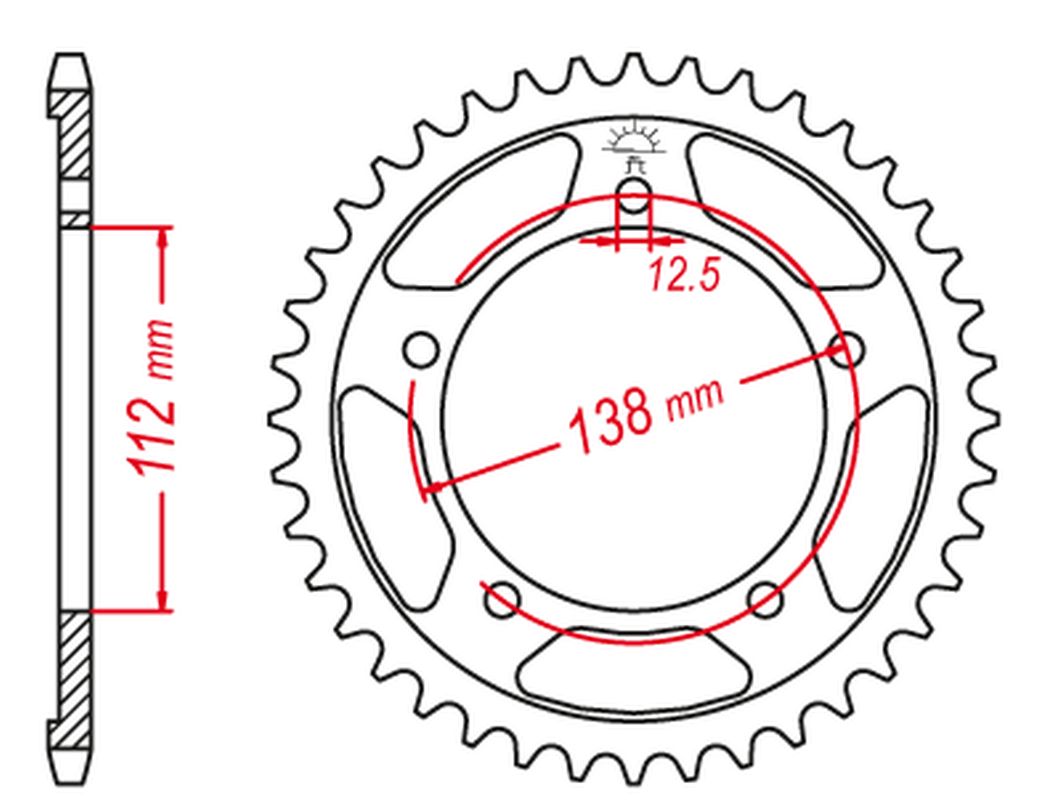 Rear Sprocket 4357 47 HONDA XL1000V VARADERO '99-'13 (435747JTZBK) (Chain. 525) COLOR BLACK