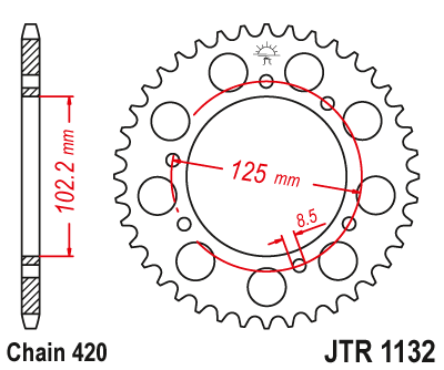 Rear Sprocket 4406 59 APRILIA RX 50 FACTORY E4 2T LC '18 (440659JT) (Chain.420)