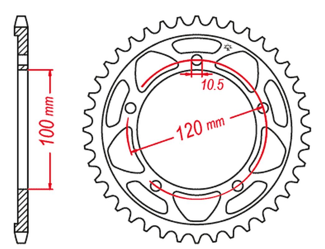 Rear Sprocket 4447 41 APRILIA RSV 4RF 15-17, RSV4 RR 16-17, TUONO 1000/1100 (-1) (444741JT) (Chain.525)