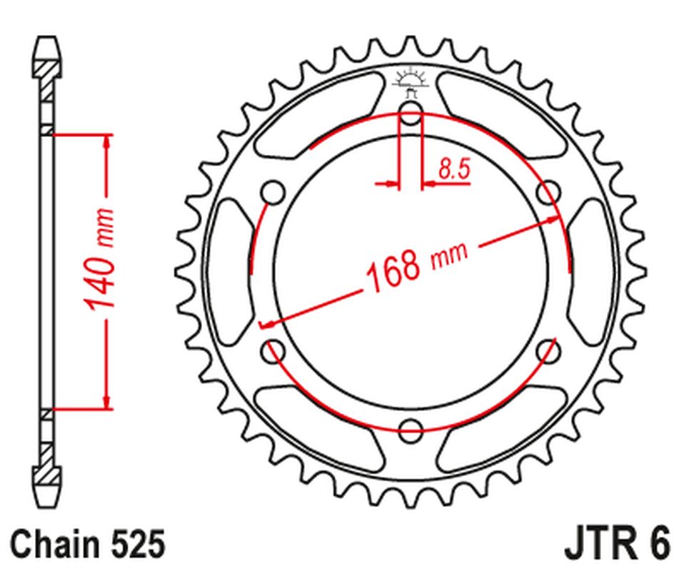 Rear Sprocket 4550 42 BMW F800R (SCREW HOLE 8,5MM) (455042JT) (Chain. 525) BLACK